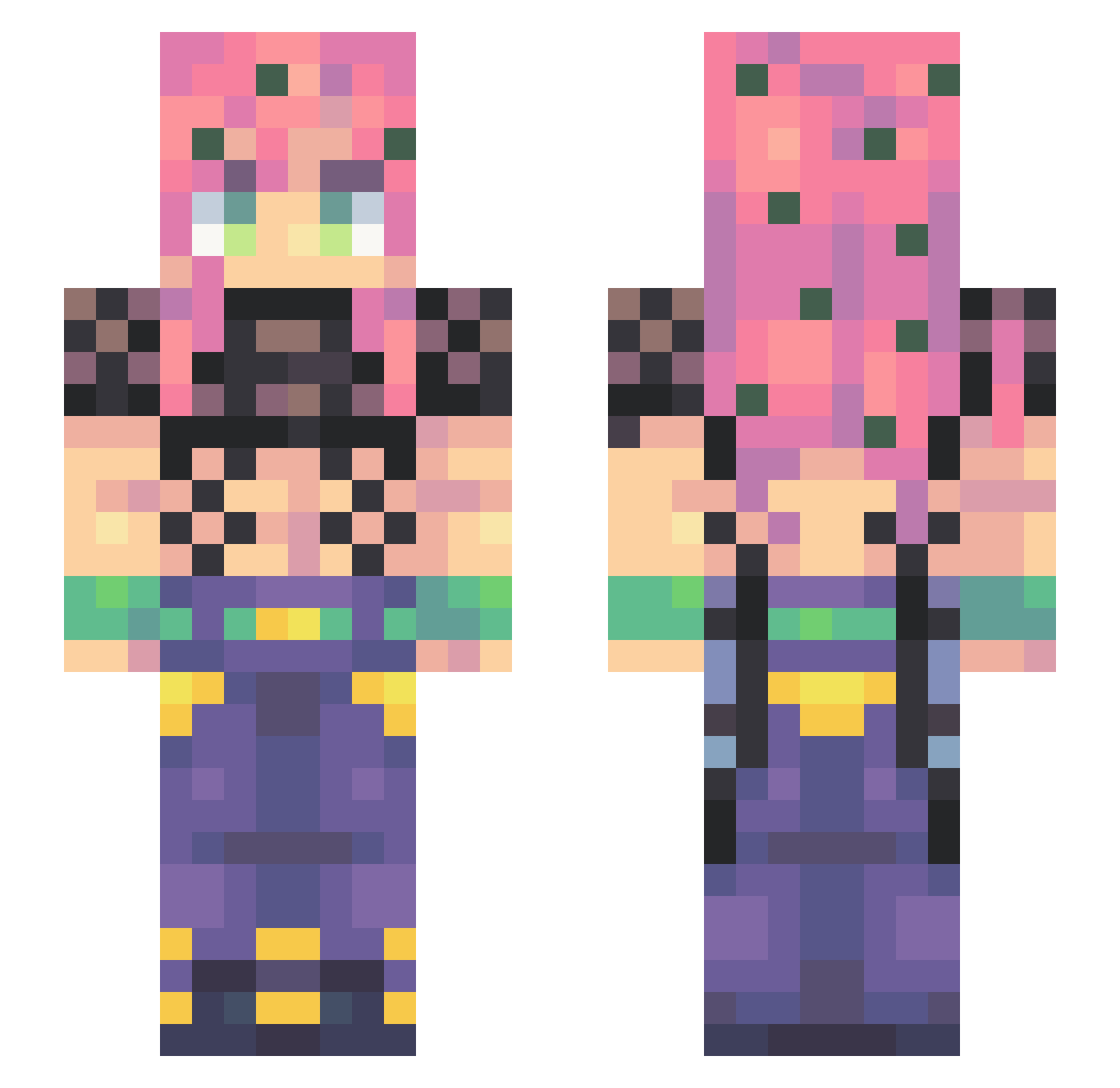 Ueberyoshi Minecraft skin, front and back view
