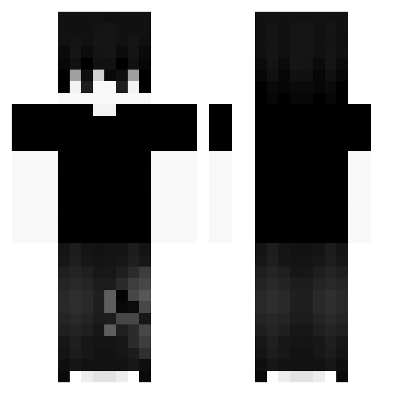 Mnichu77 Minecraft skin, front and back view
