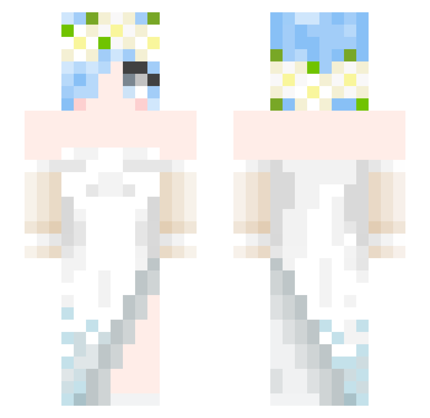 writingpoems Minecraft skin, front and back view