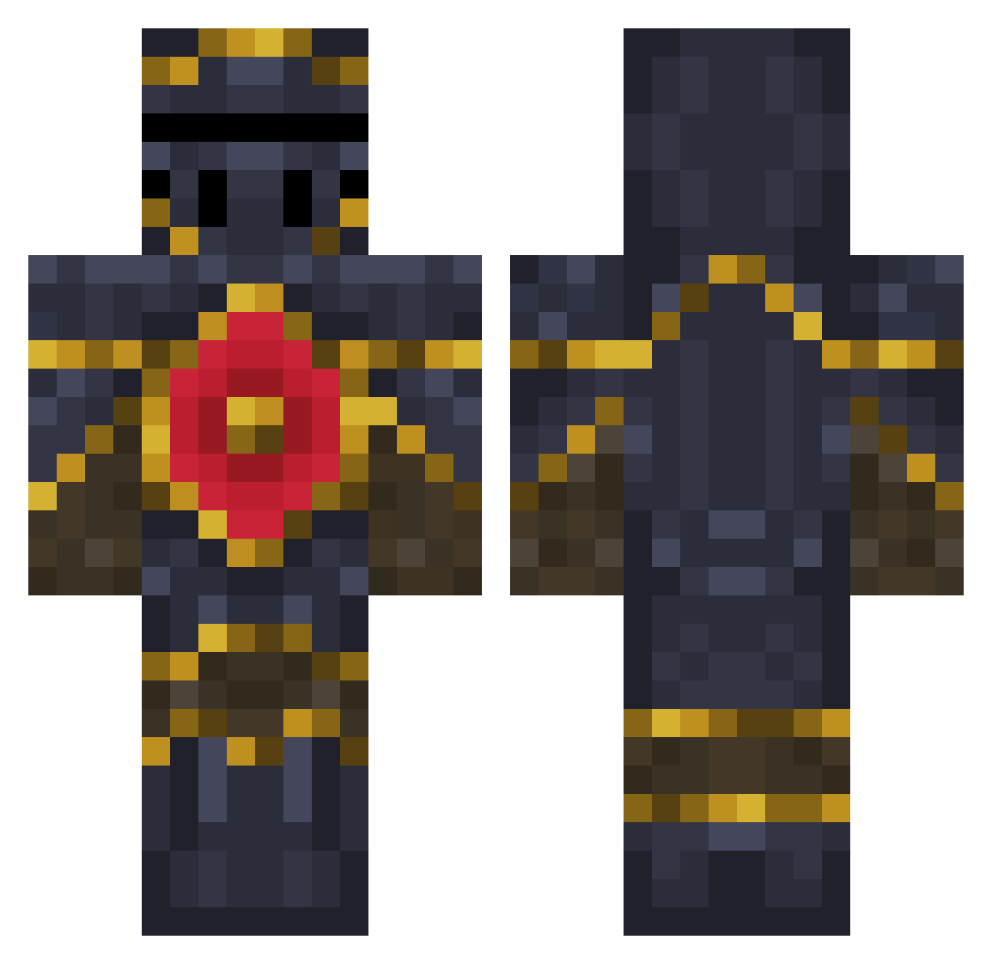 Sajtez Minecraft skin, front and back view