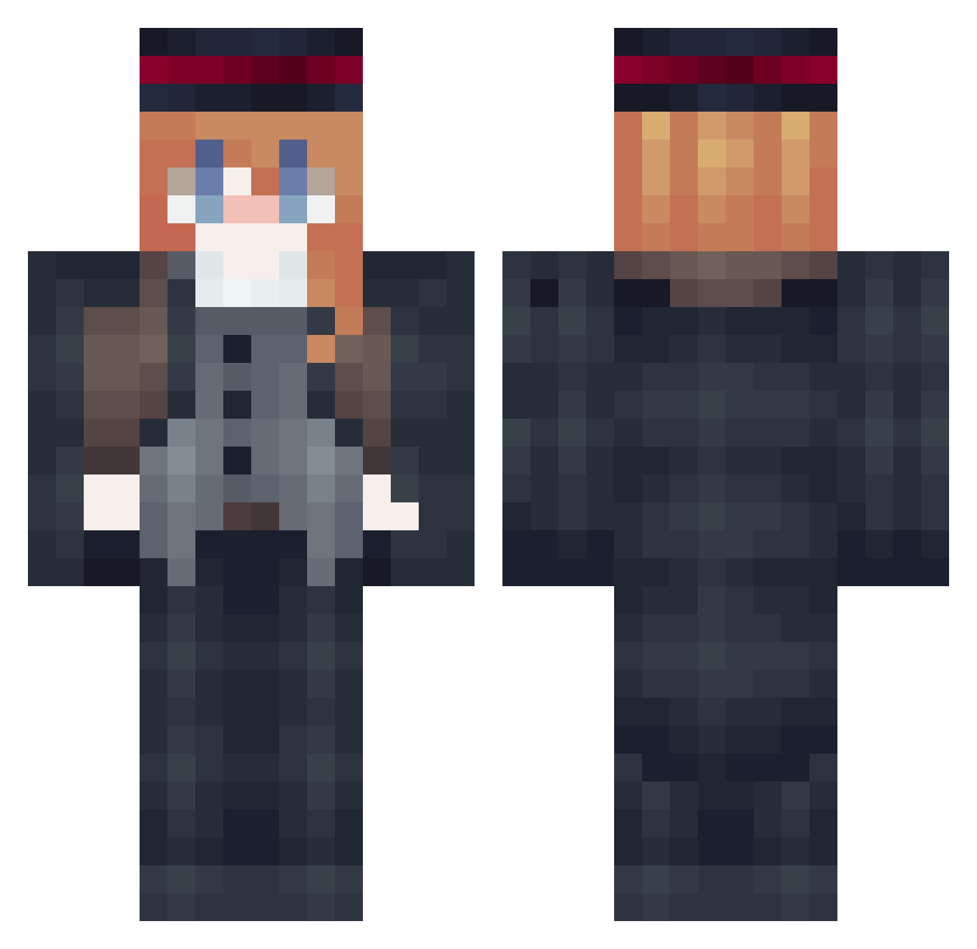 aquatictalks Minecraft skin, front and back view