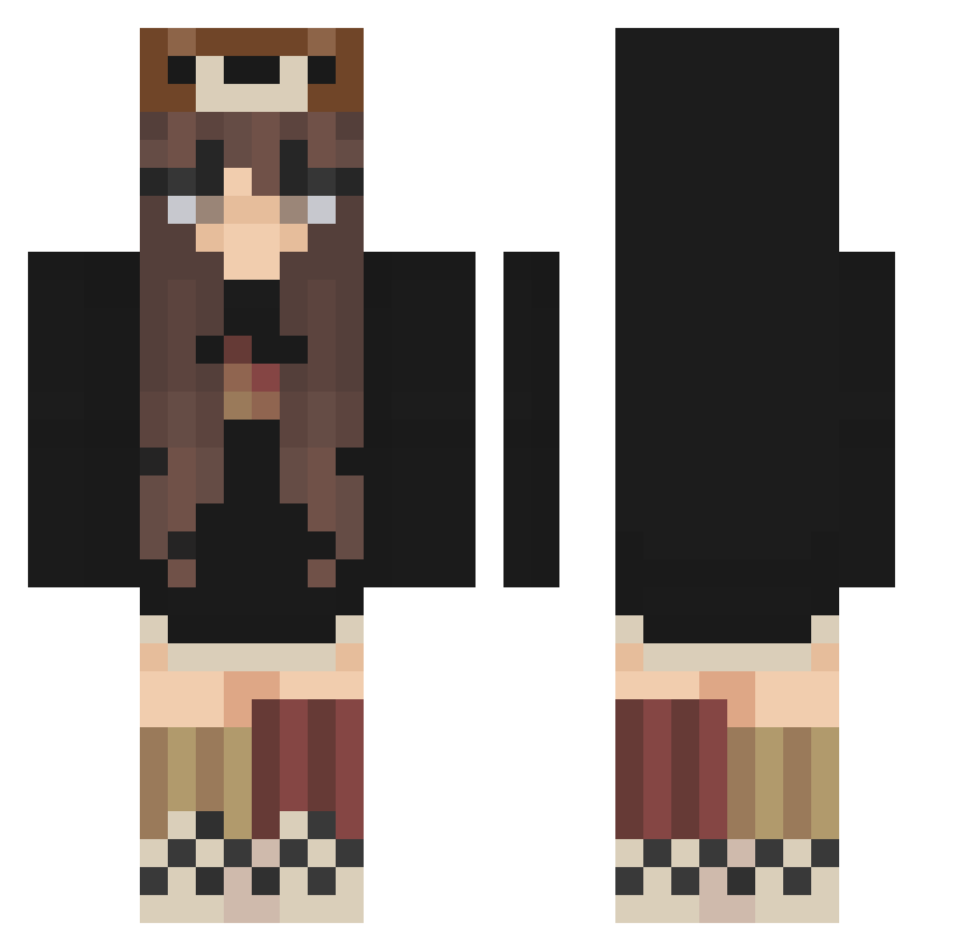 vLeslie Minecraft skin, front and back view