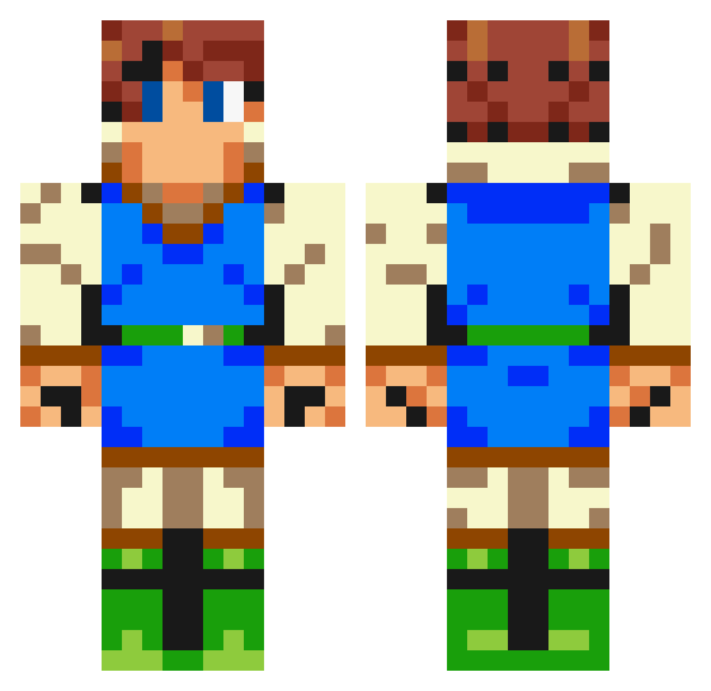 ShinzoMC Minecraft skin, front and back view