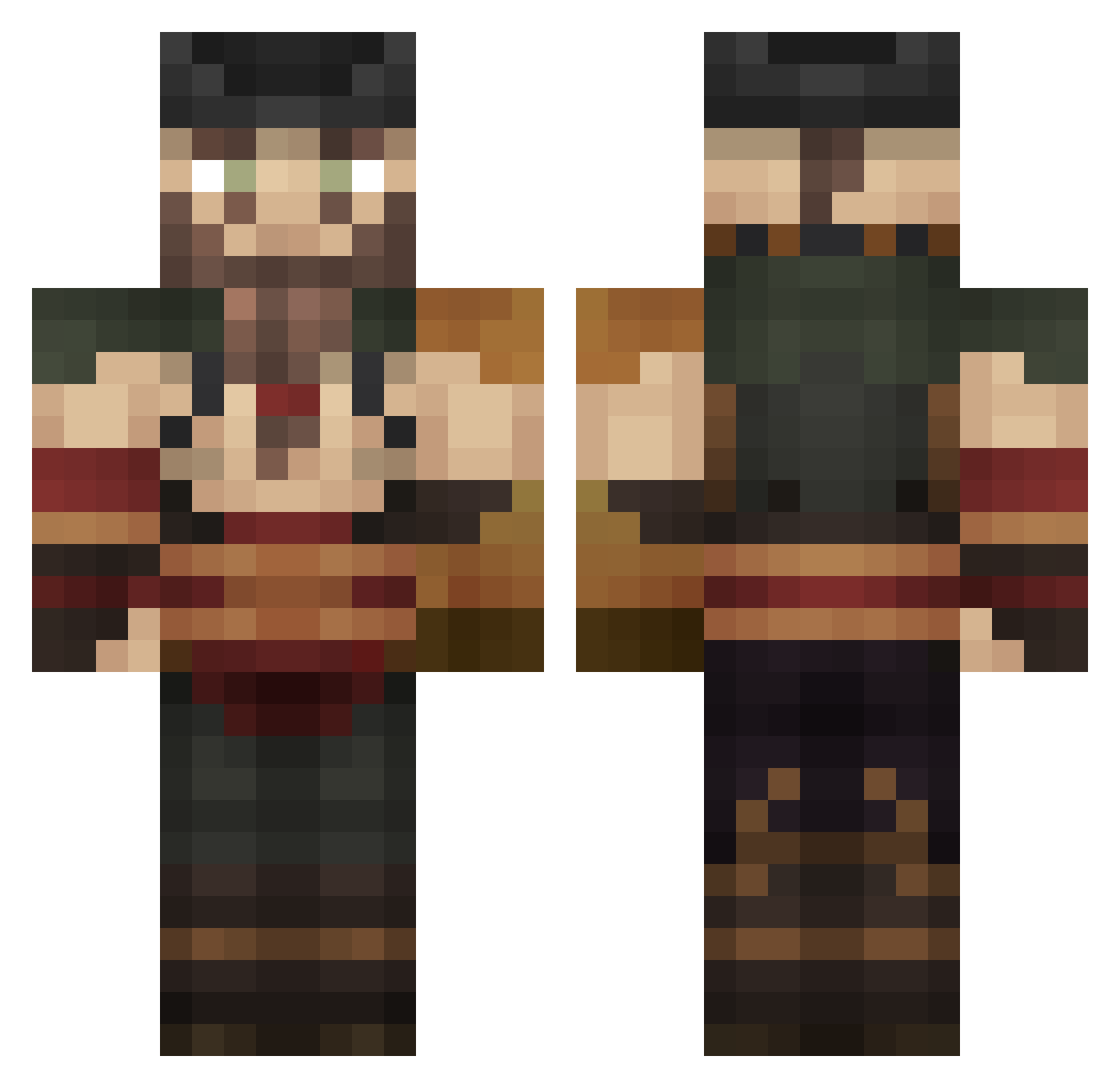 Sir_Kadar Minecraft skin, front and back view