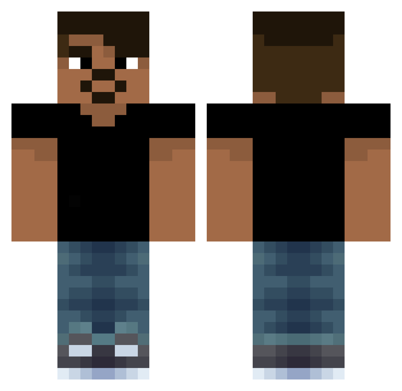 ValdecirEbola Minecraft skin, front and back view