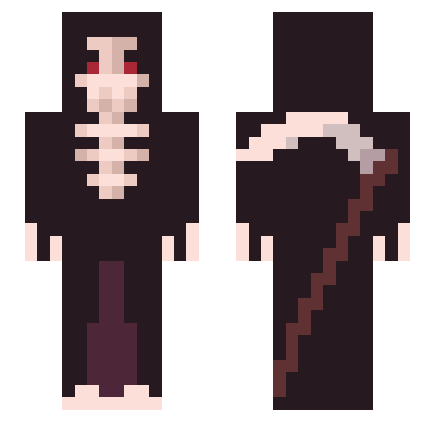 J3sska_ Minecraft skin, front and back view