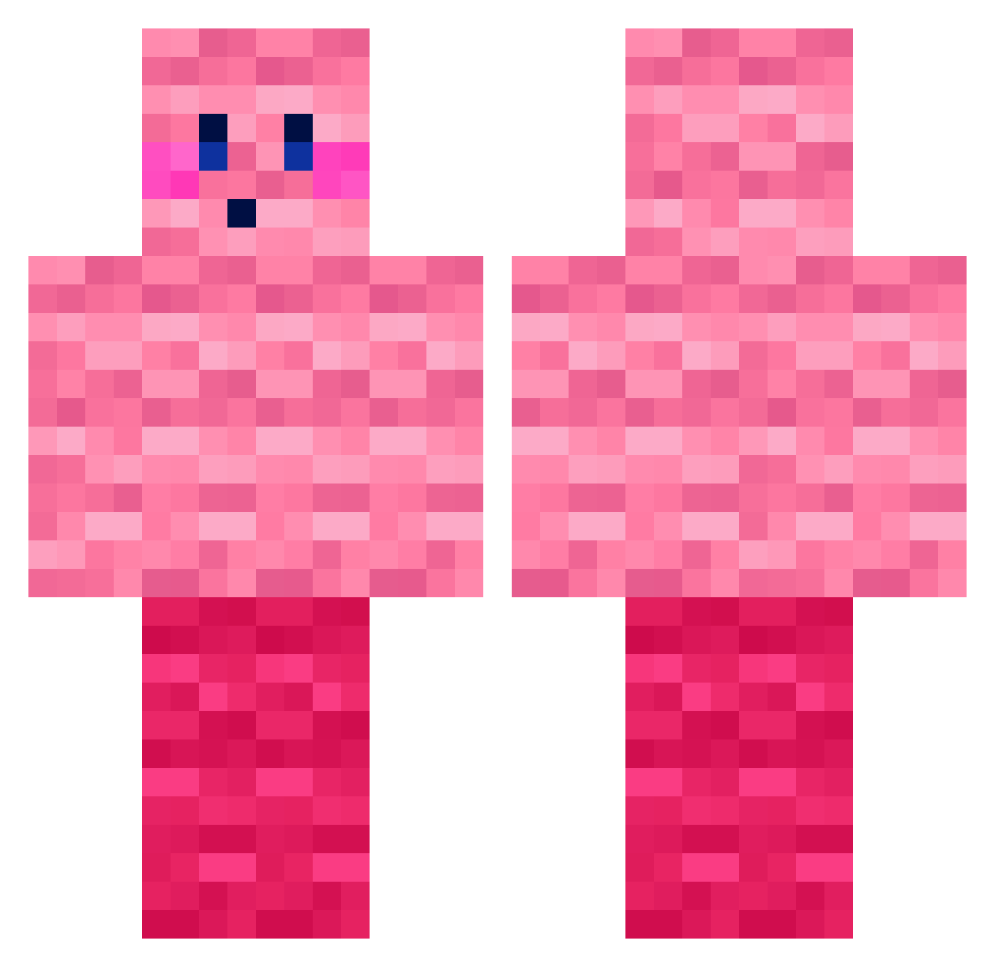 PaintWithoutT Minecraft skin, front and back view