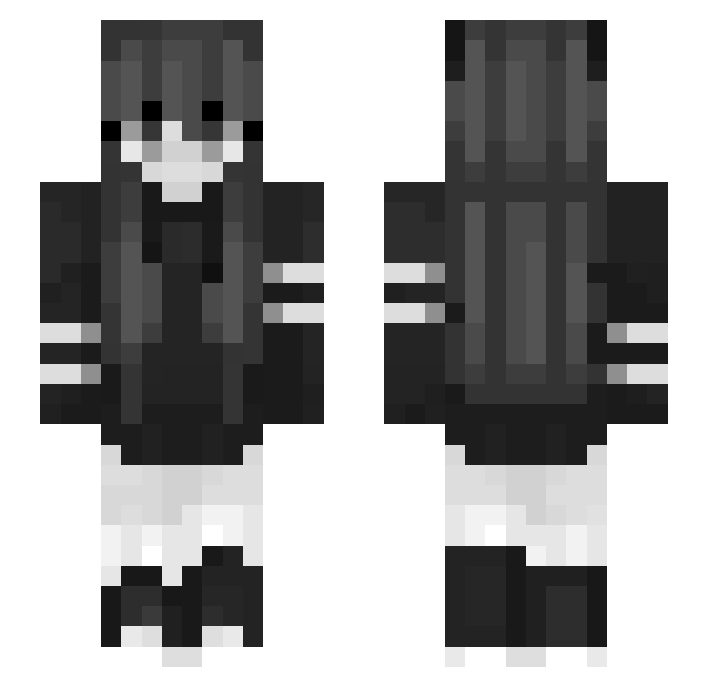 Yukinooath Minecraft skin, front and back view