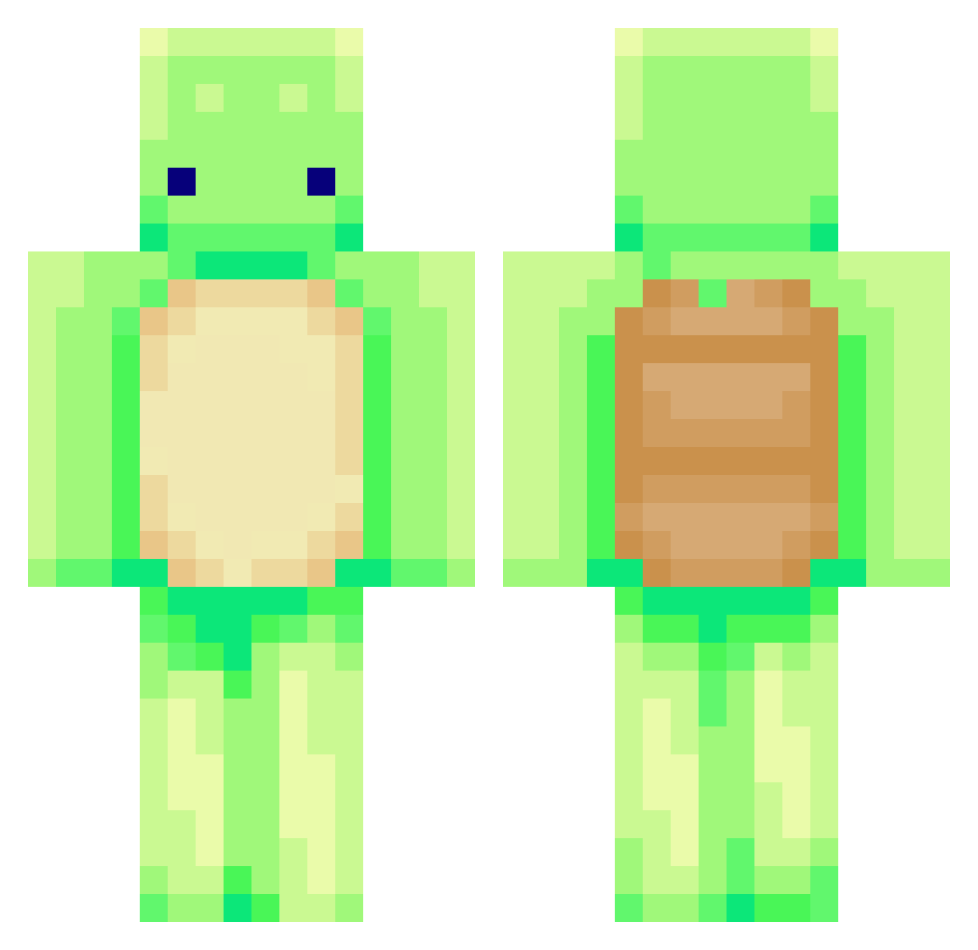 Phanta20 Minecraft skin, front and back view