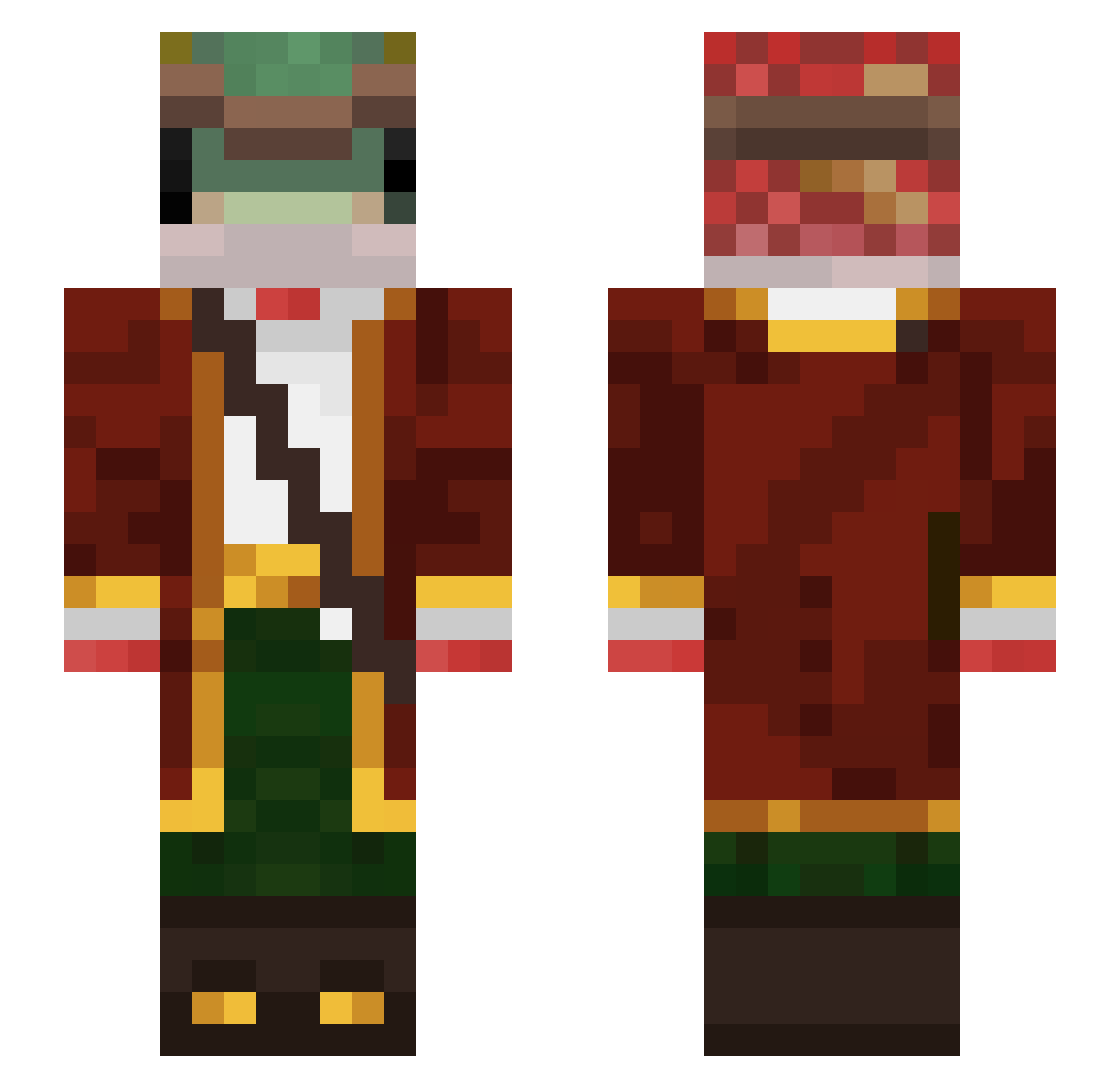 Thomaatje2009 Minecraft skin, front and back view