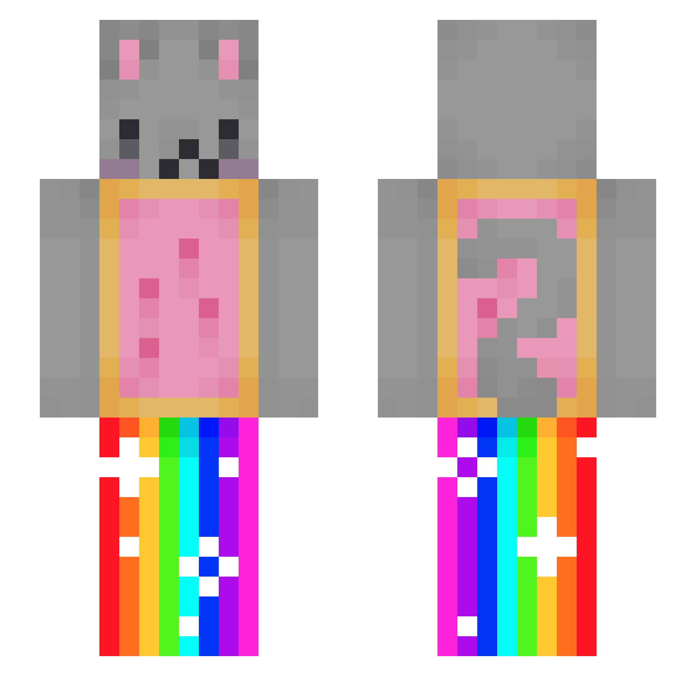 regularworms Minecraft skin, front and back view