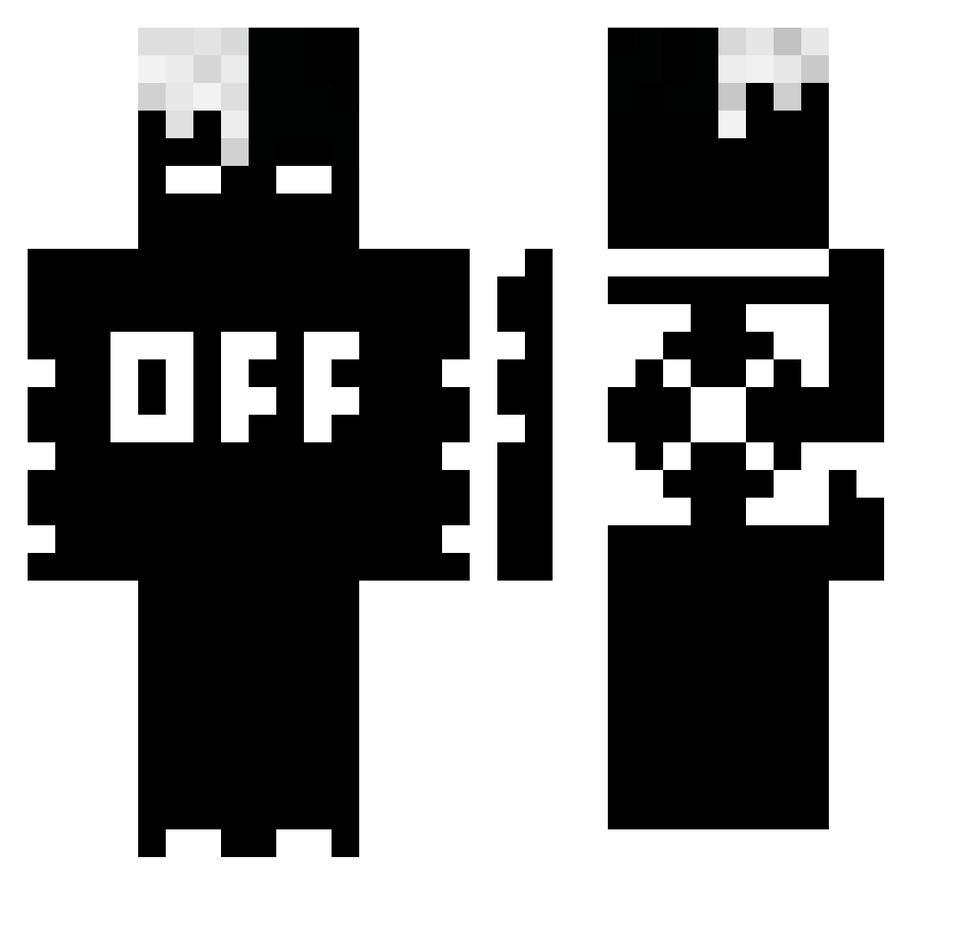 CurryEnvy Minecraft skin, front and back view