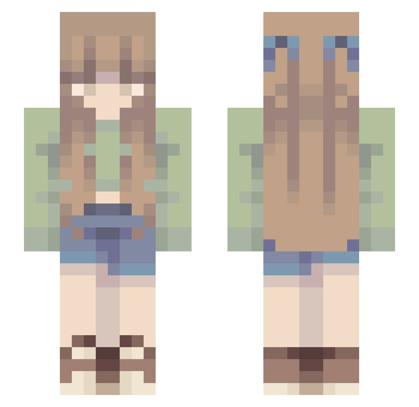 plxnet_Flora Minecraft skin, front and back view