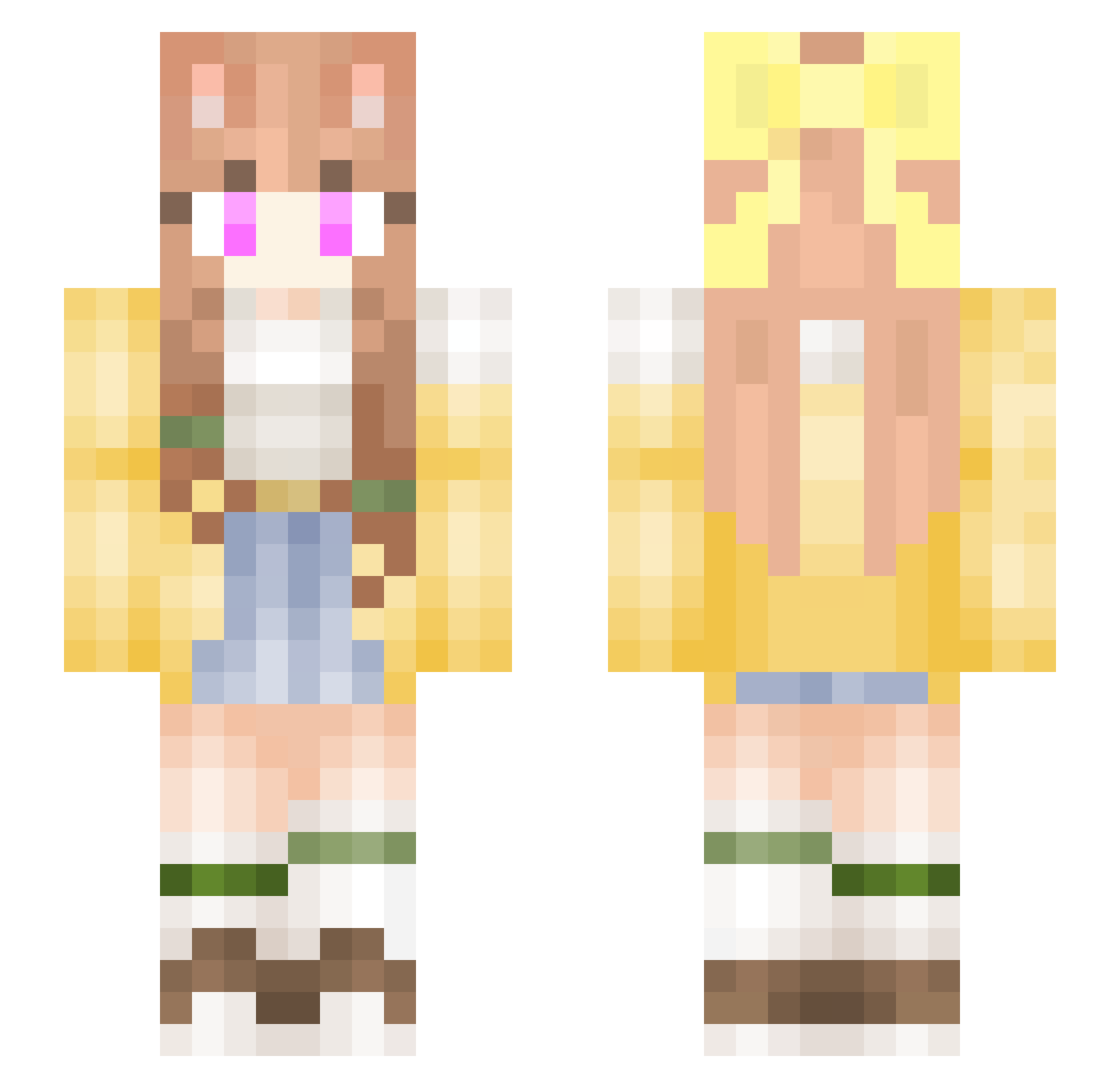 Yez_D Minecraft skin, front and back view