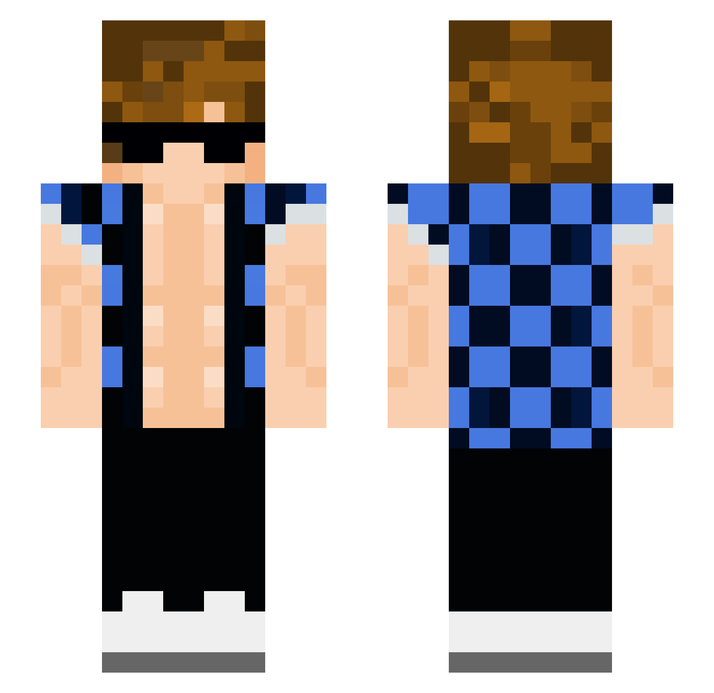 wlkkYT Minecraft skin, front and back view