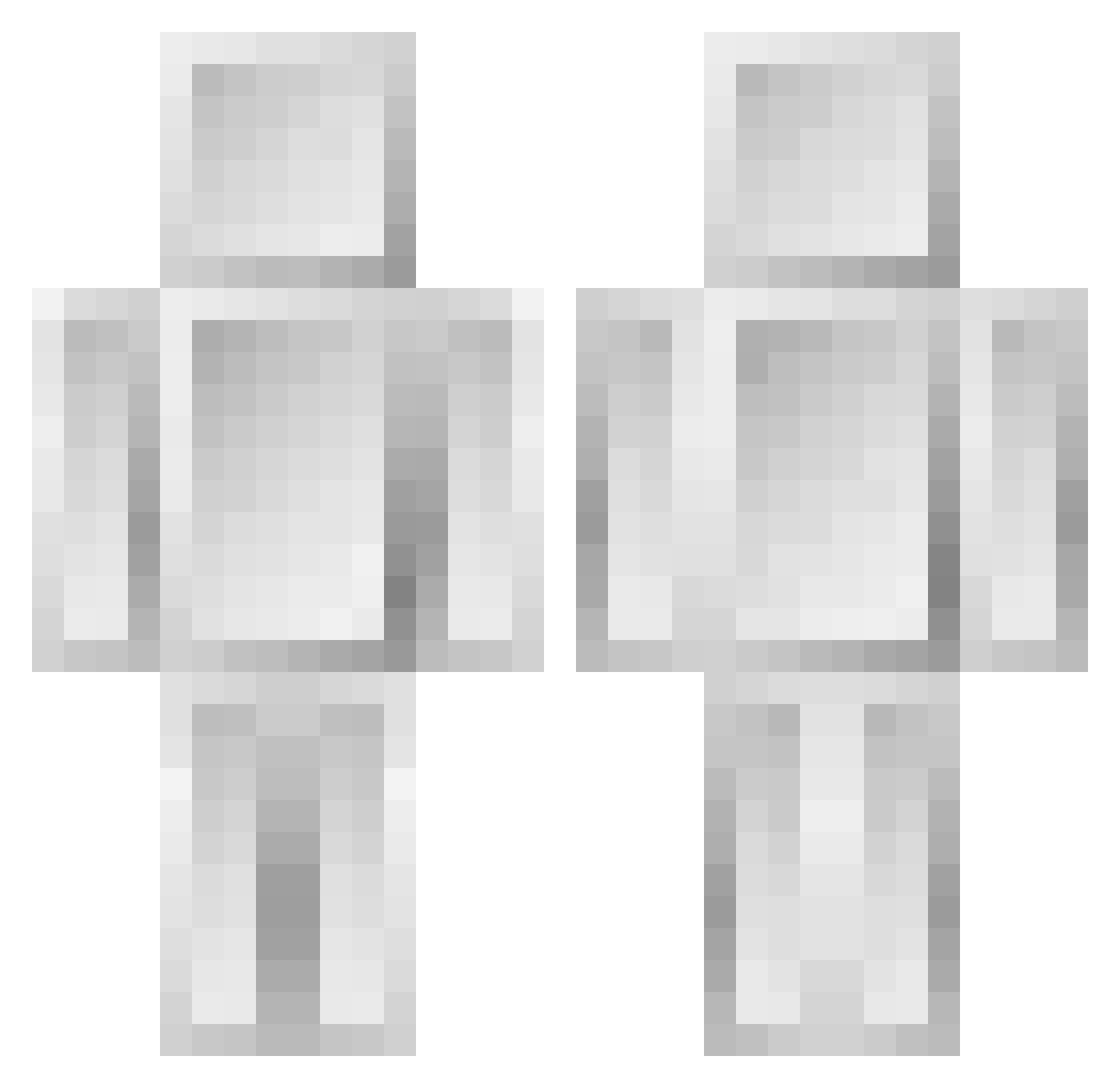 Thallous Minecraft skin, front and back view