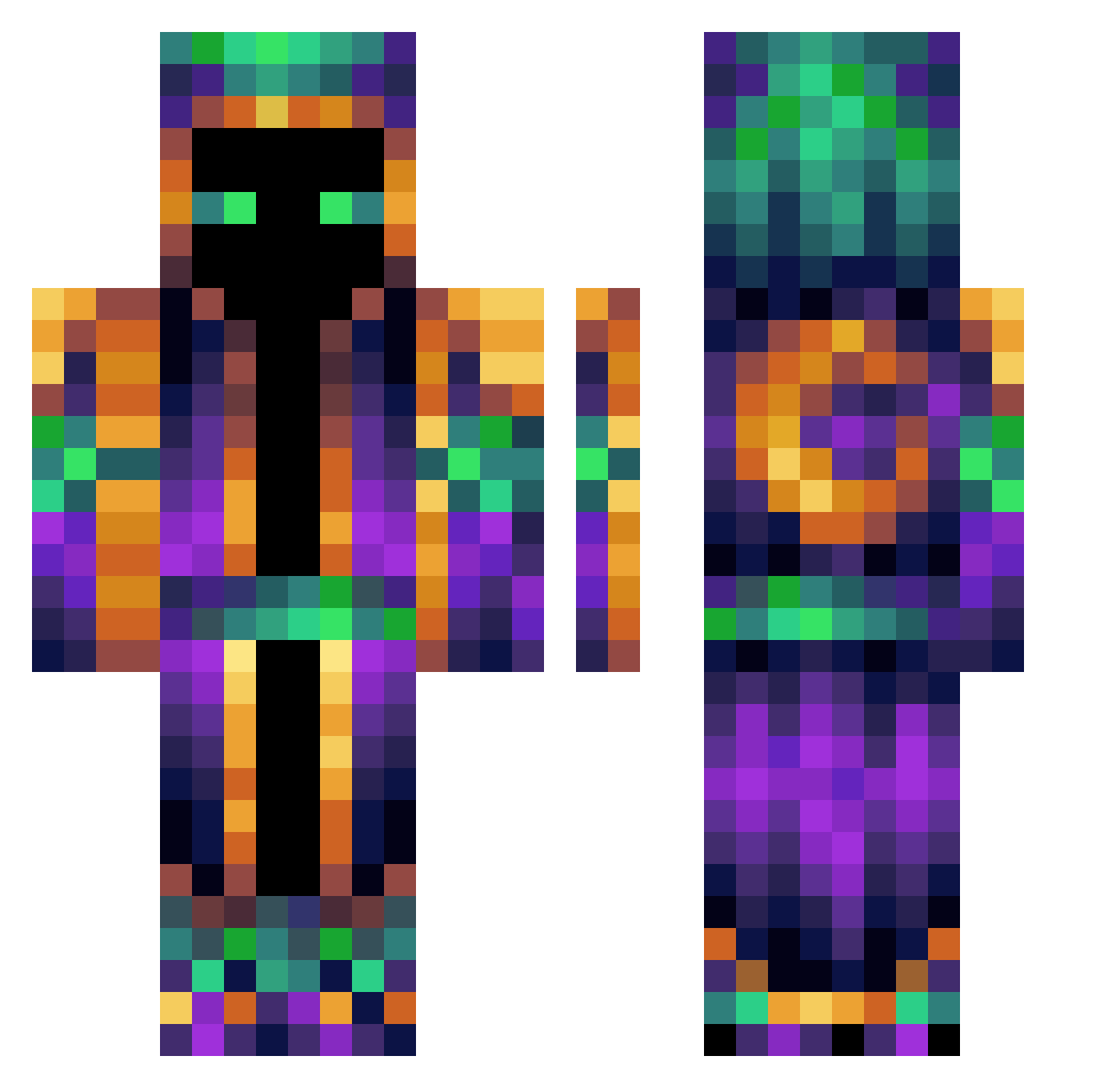 ItzyaboiCTF Minecraft skin, front and back view