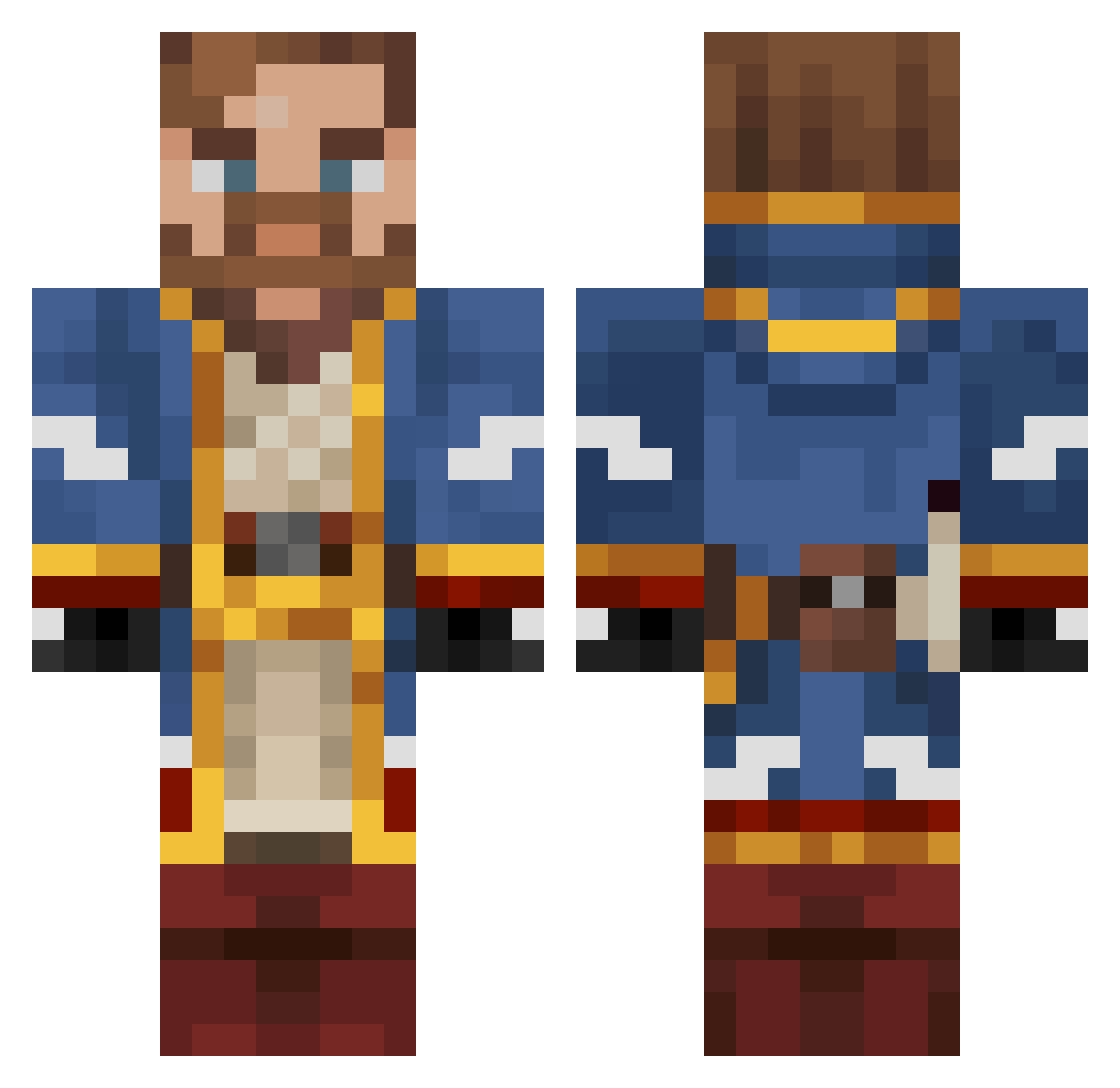 StubblyMango Minecraft skin, front and back view