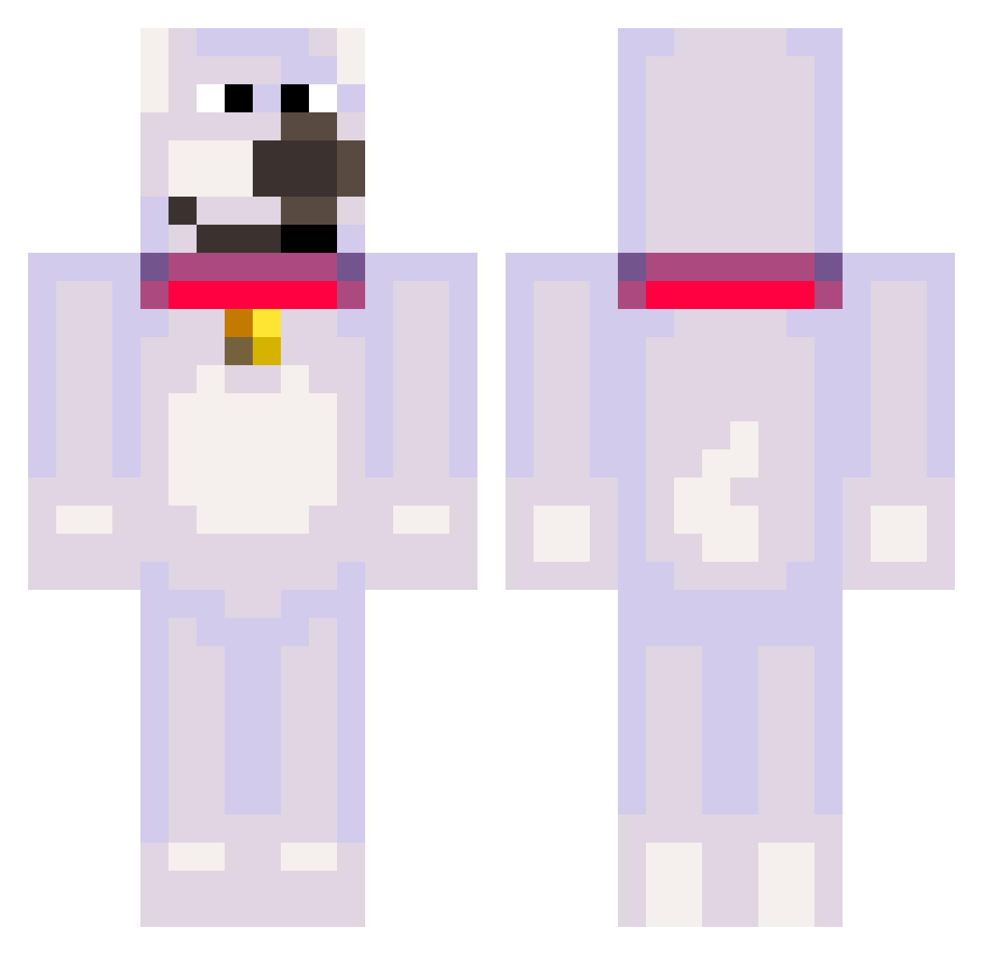 valliro Minecraft skin, front and back view