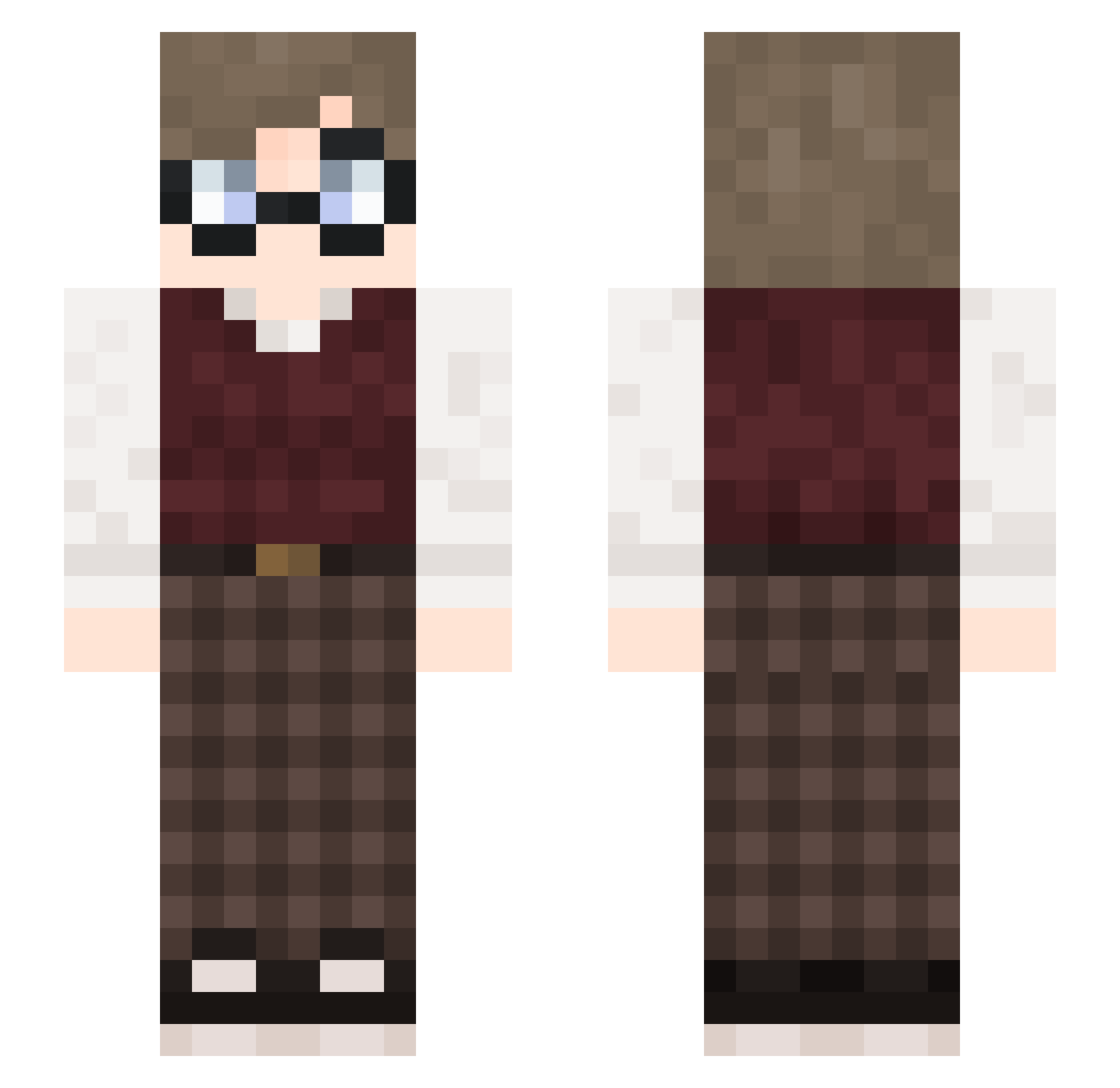F0xG4mer Minecraft skin, front and back view