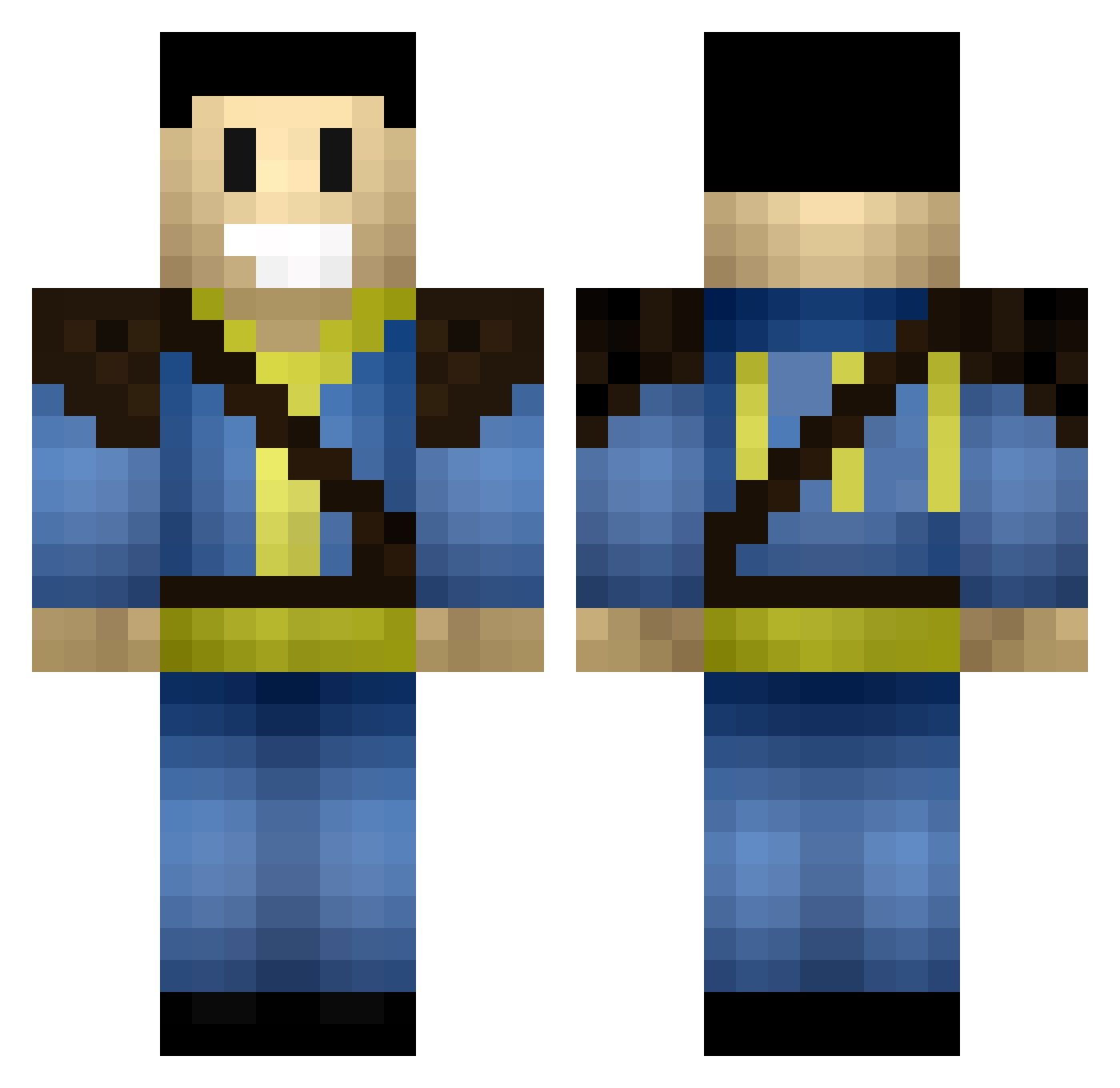 SubMatrix Minecraft skin, front and back view