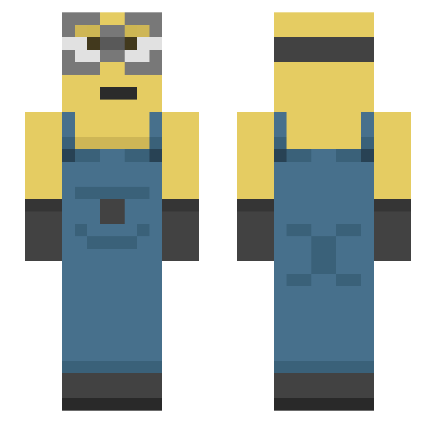 kim_8 Minecraft skin, front and back view