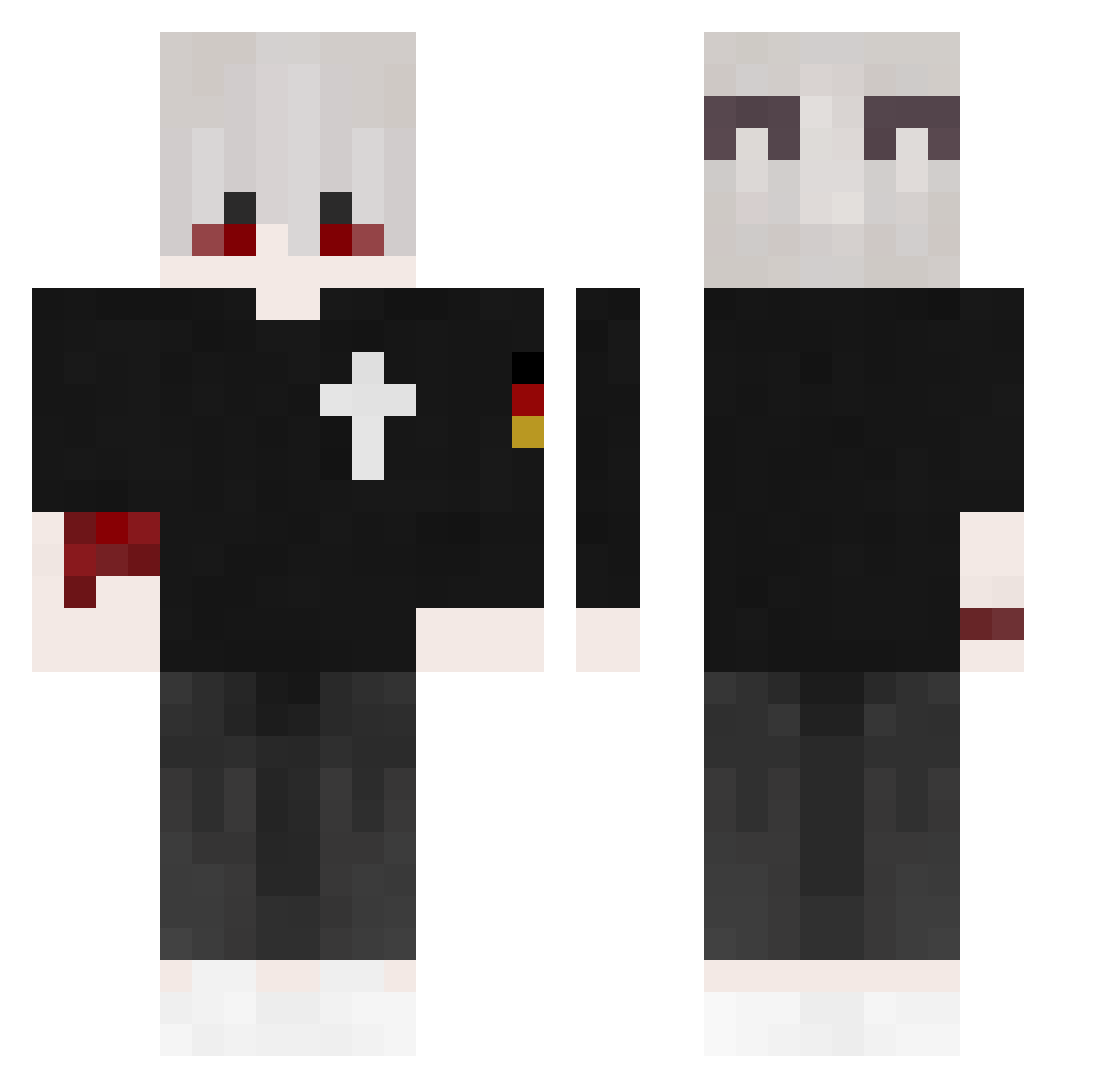 Xplosion646 Minecraft skin, front and back view