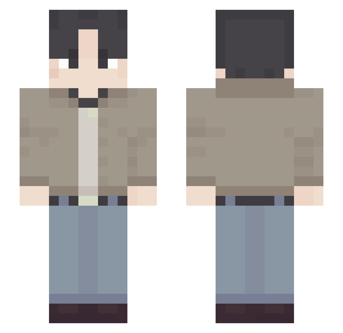 Terrace210 Minecraft skin, front and back view