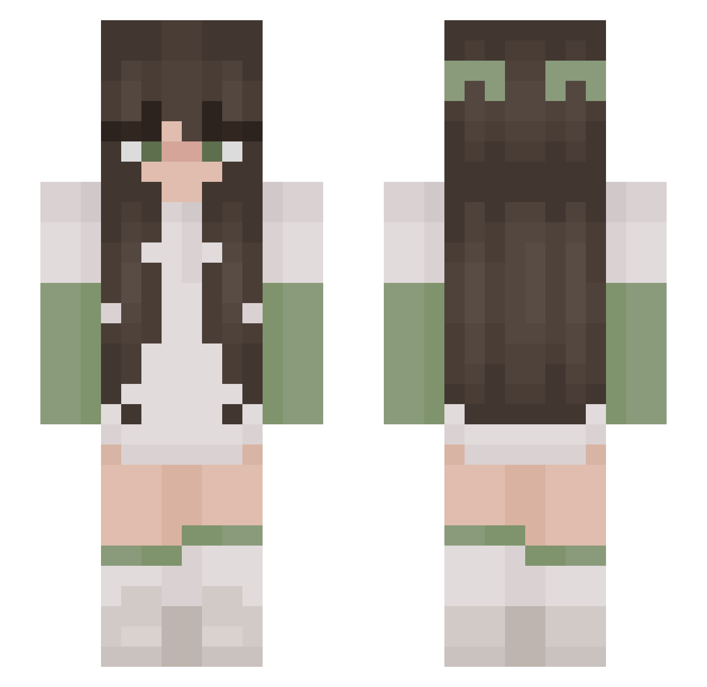 NekoYumi_ Minecraft skin, front and back view