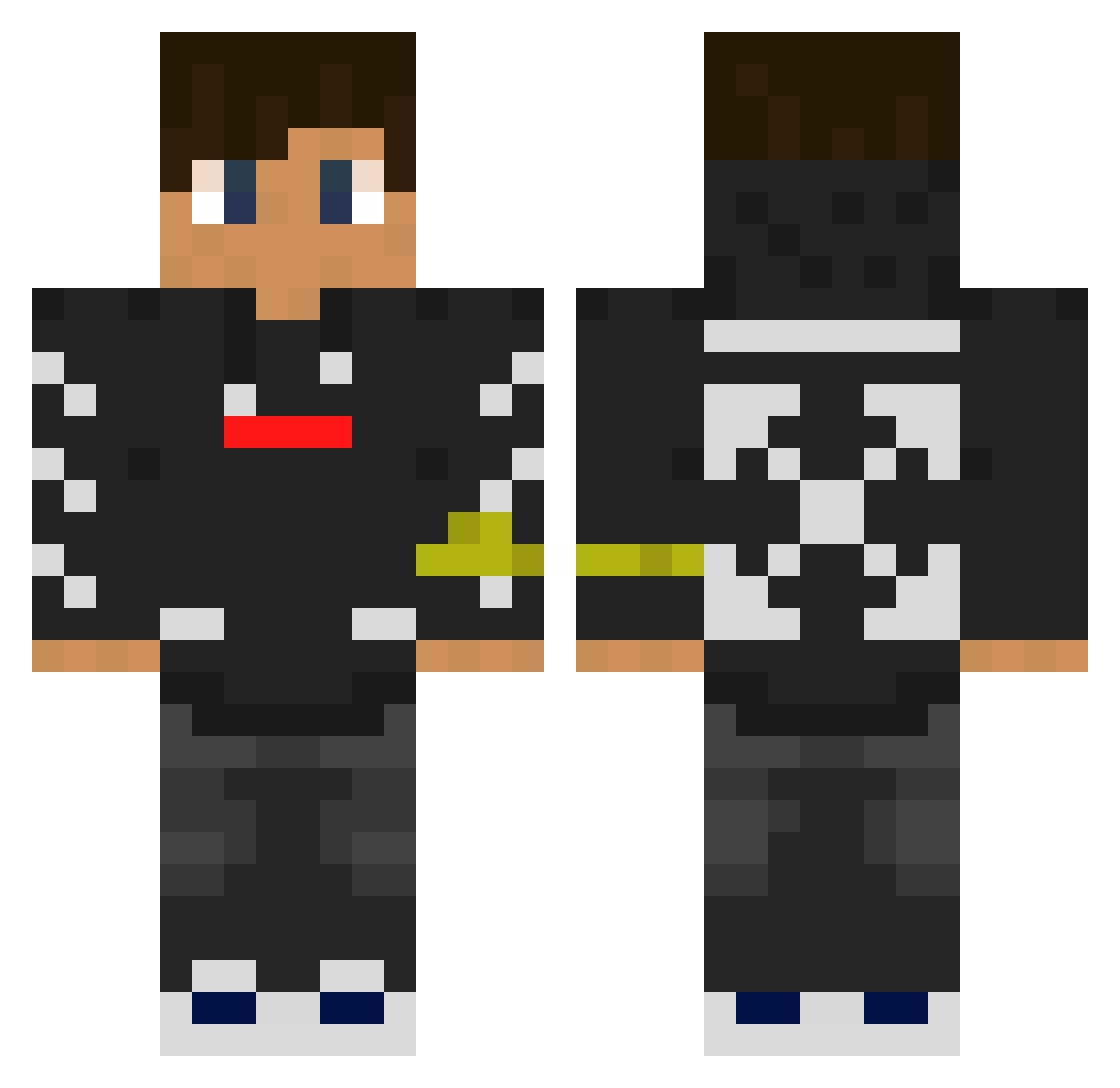 ozmo Minecraft skin, front and back view