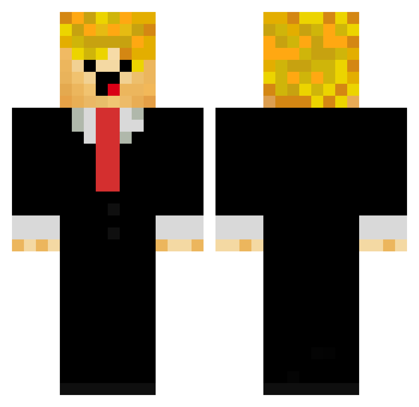 Poqxy Minecraft skin, front and back view