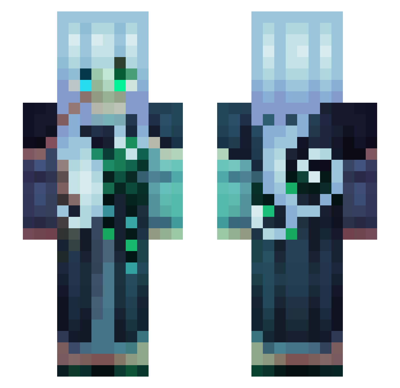 Zitronenhexe Minecraft skin, front and back view