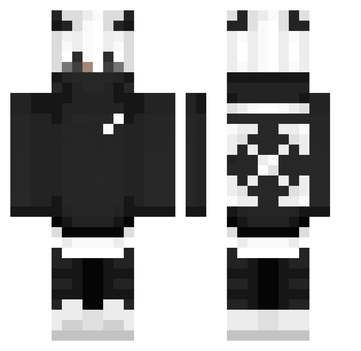 NewTxpScxre Minecraft skin, front and back view