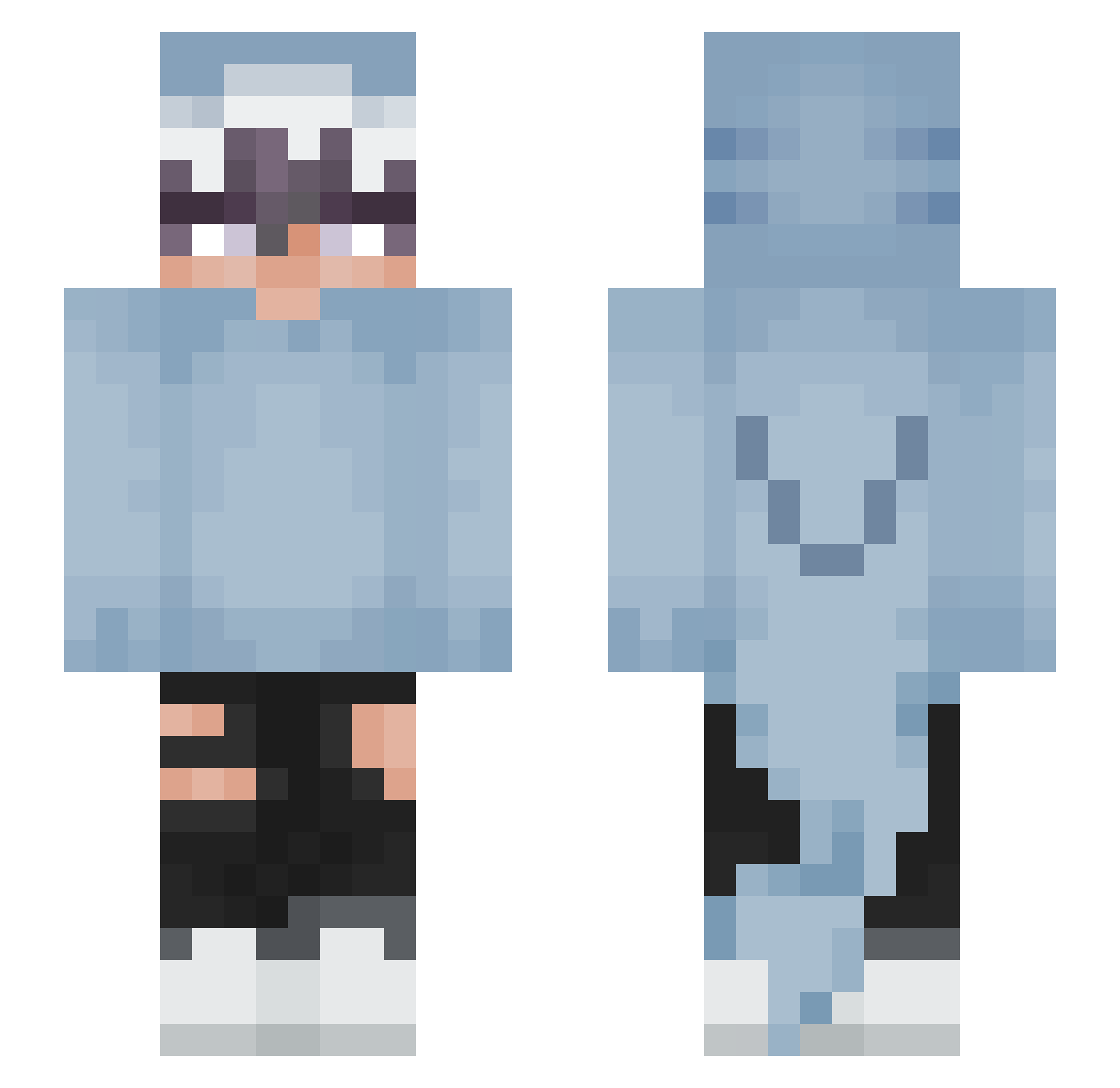 Shay8298 Minecraft skin, front and back view