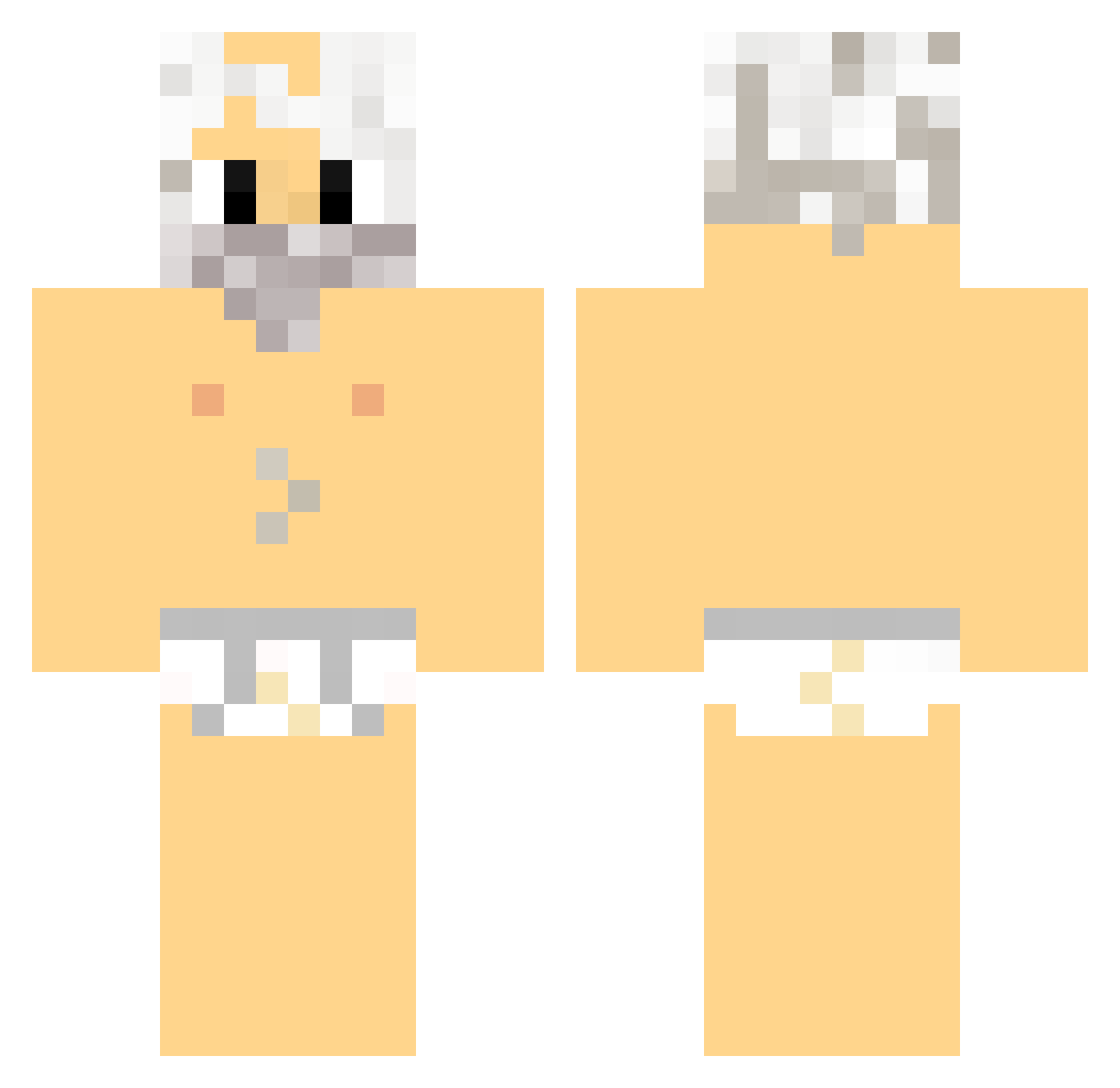 VelhoNinja Minecraft skin, front and back view