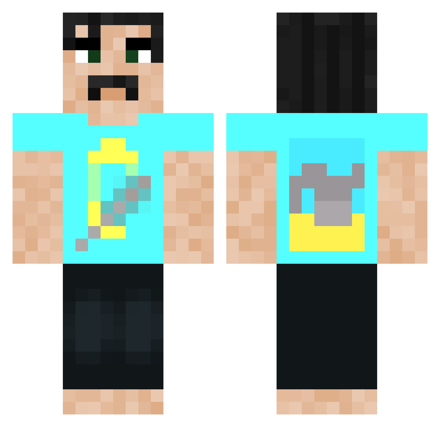 Kabbalist22 Minecraft skin, front and back view