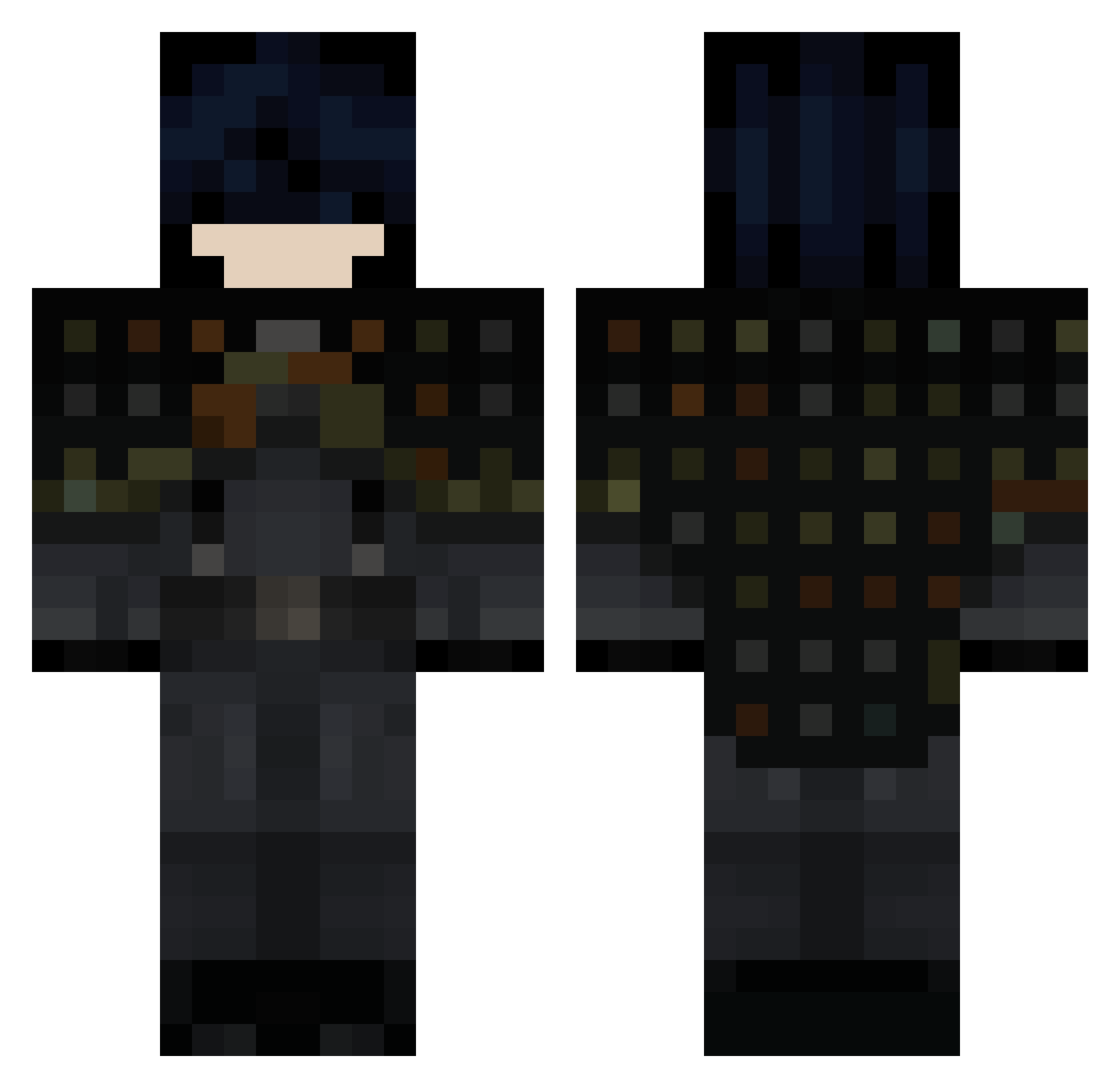 Starsplosion Minecraft skin, front and back view