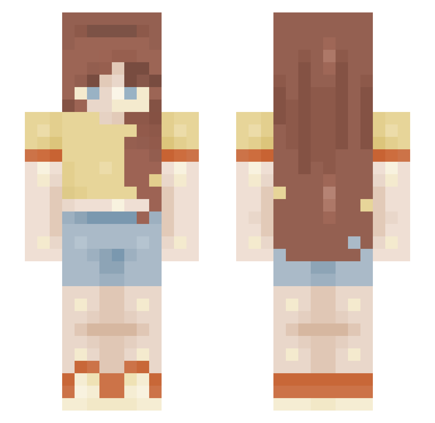 Toyomazzi Minecraft skin, front and back view