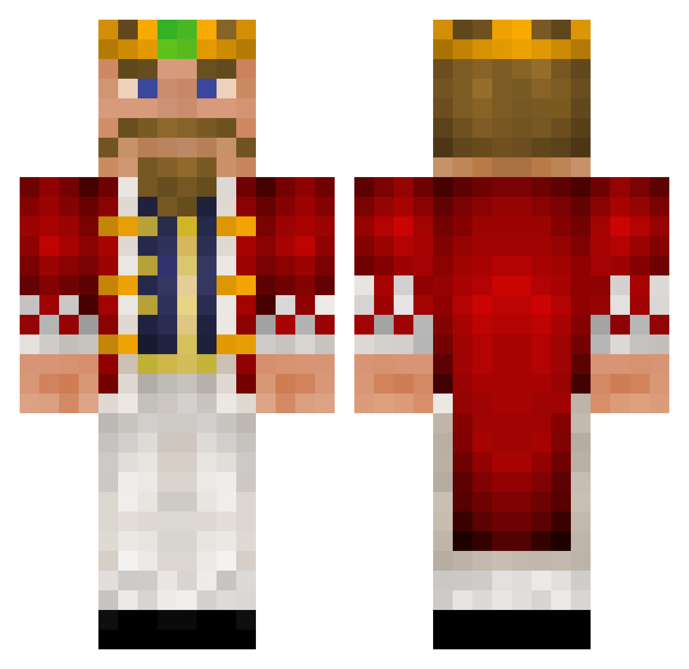 facem Minecraft skin, front and back view