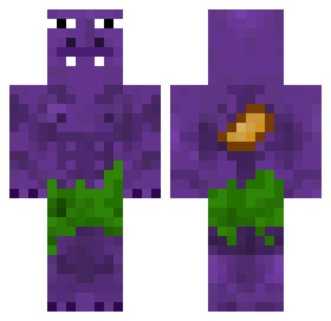 Begem0t1k Minecraft skin, front and back view