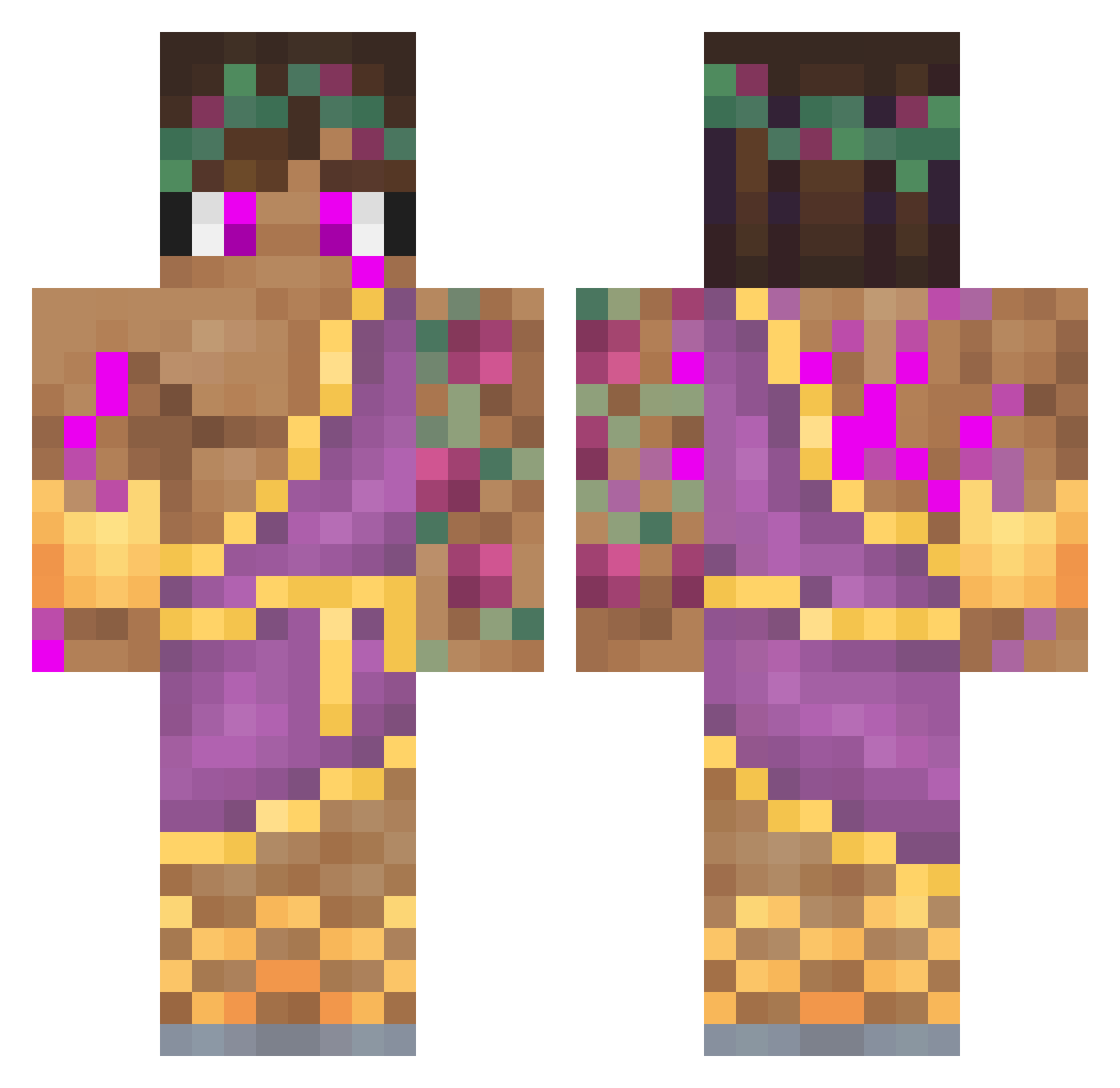 BeegChonk Minecraft skin, front and back view
