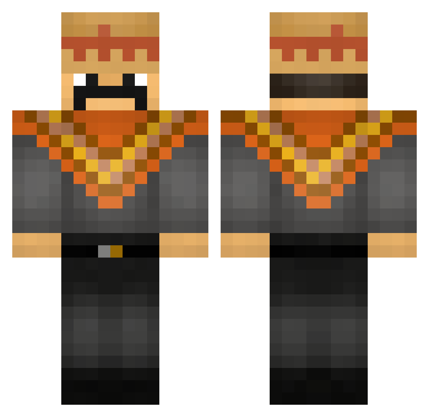 ShotEmm Minecraft skin, front and back view