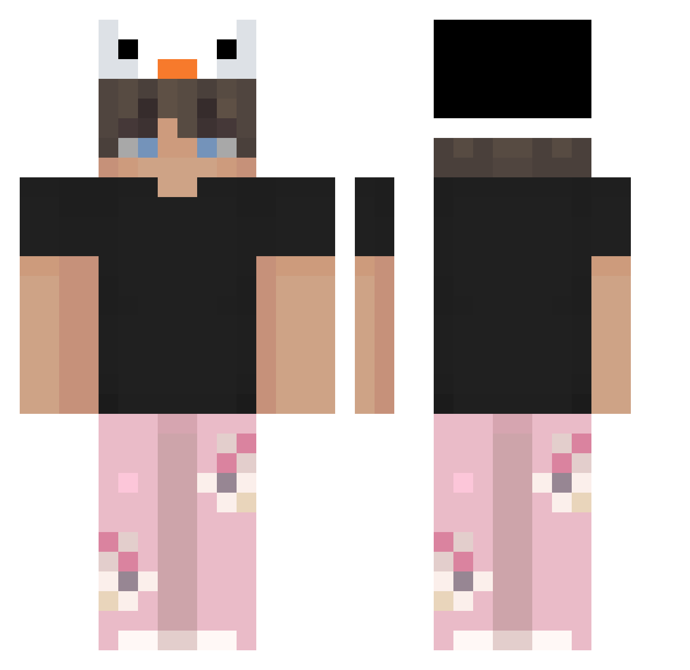 MeenChillzza Minecraft skin, front and back view