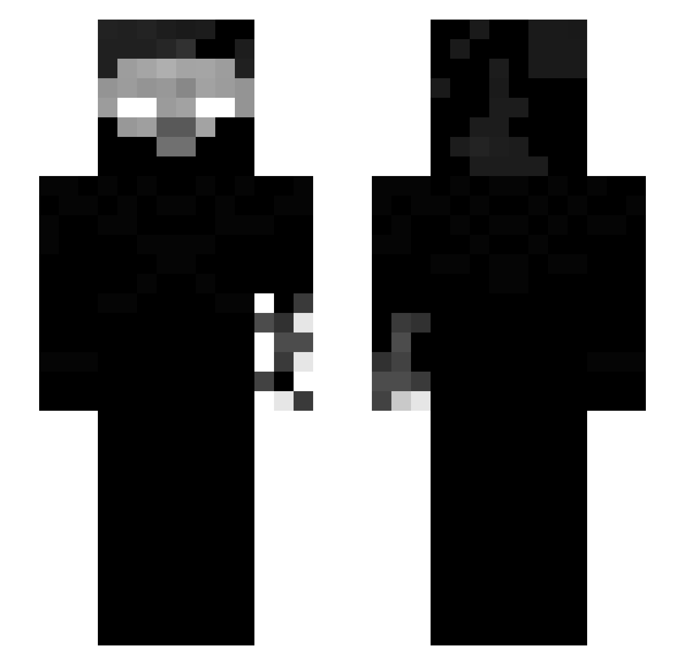 wypsk Minecraft skin, front and back view