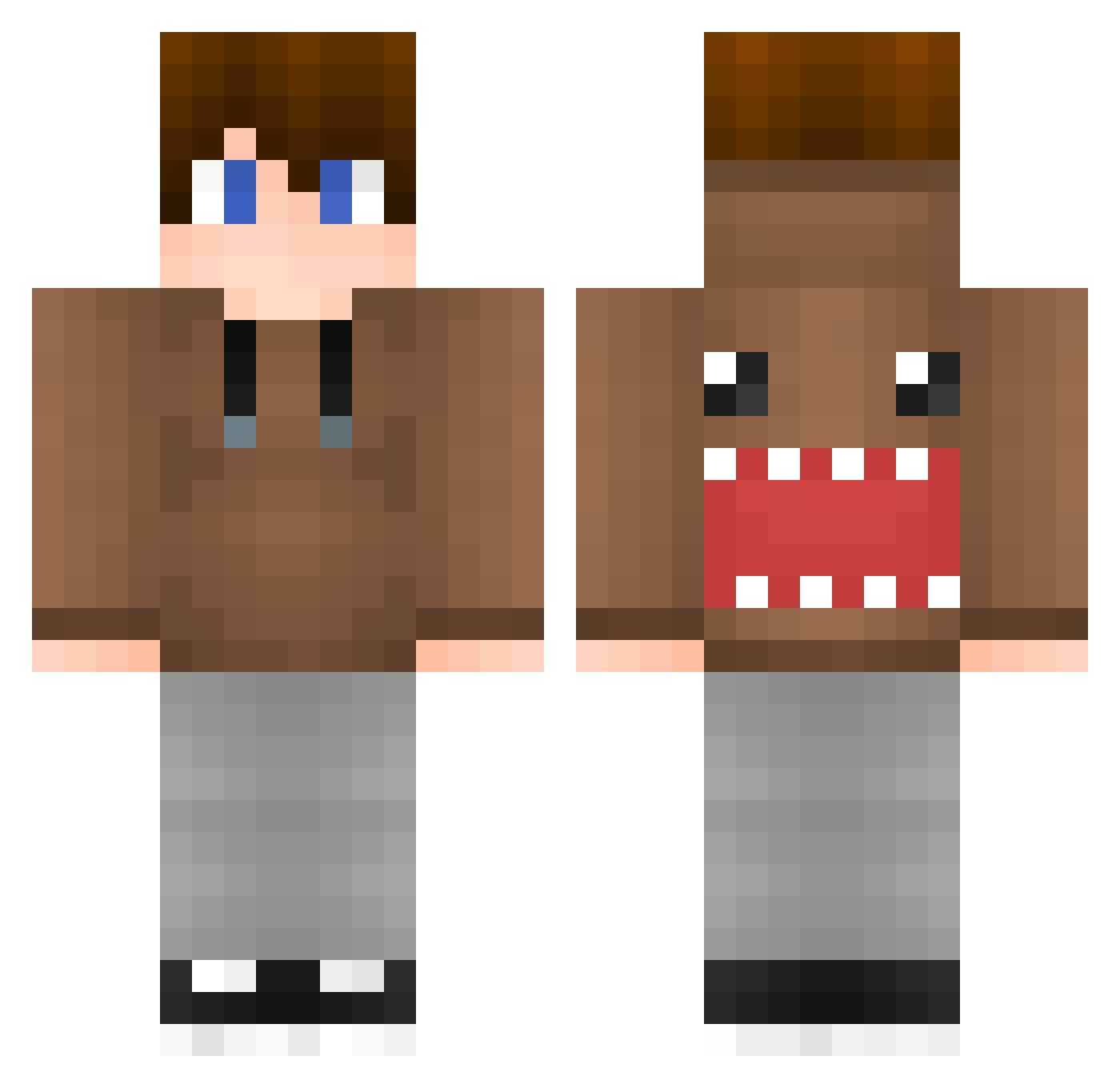Enthusiasts Minecraft skin, front and back view