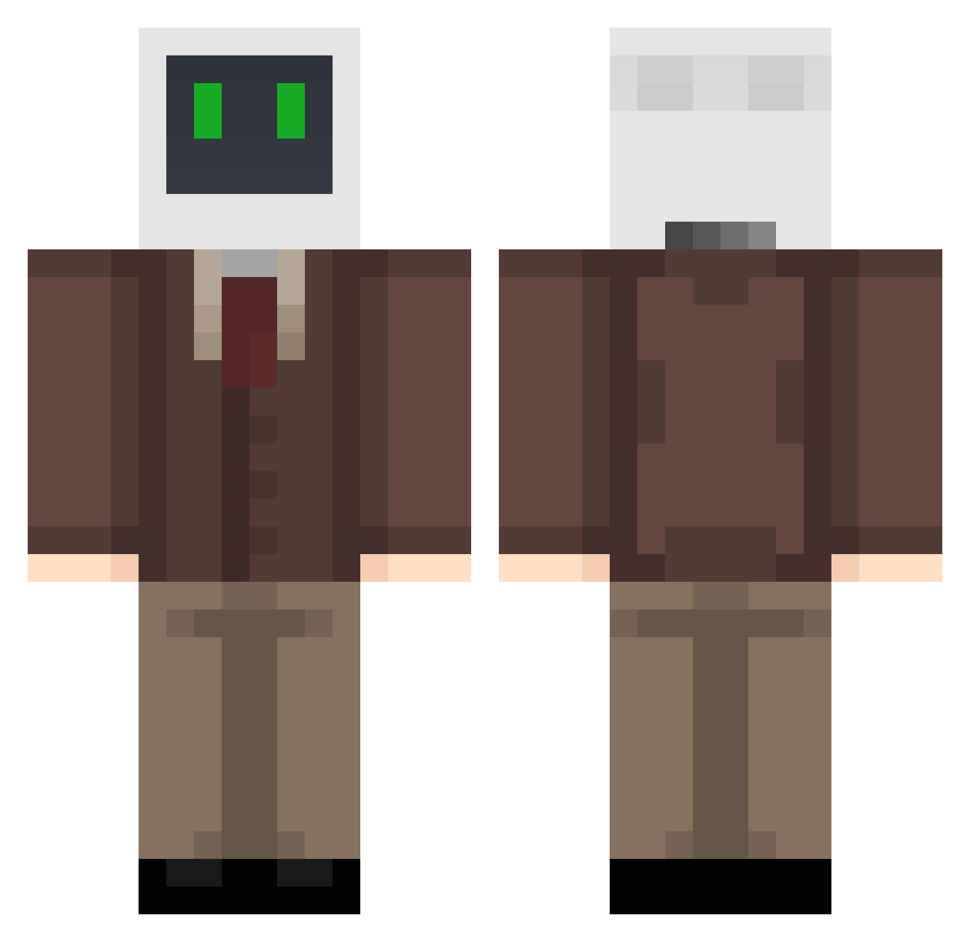 Foxy522 Minecraft skin, front and back view