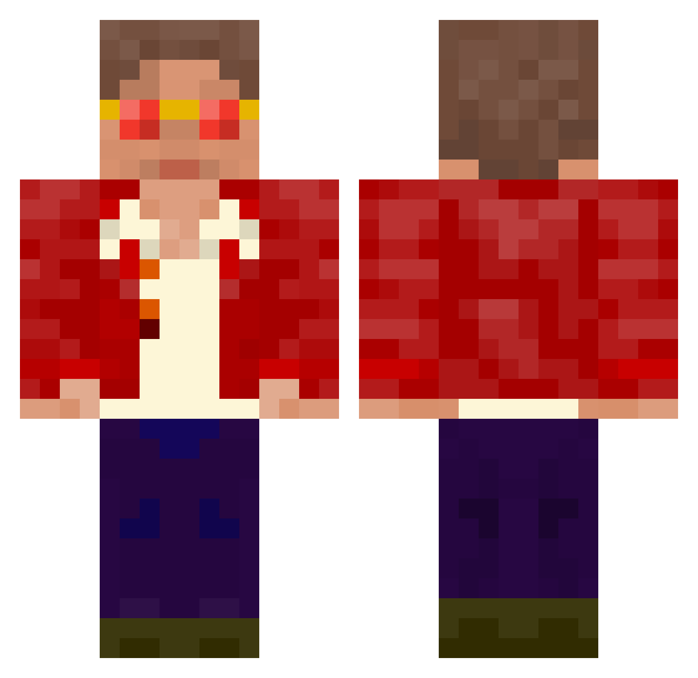 Malic Minecraft skin, front and back view