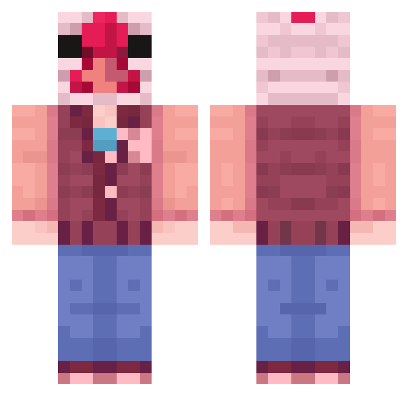LinhDawnq0uUwU Minecraft skin, front and back view