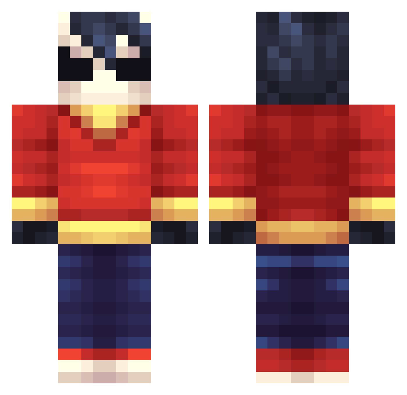 FoekoeGaming Minecraft skin, front and back view