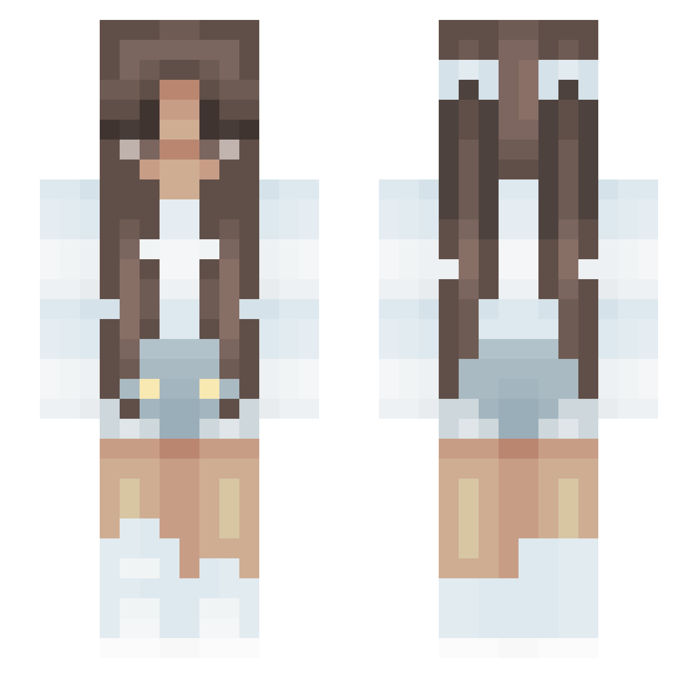 sofplays Minecraft skin, front and back view